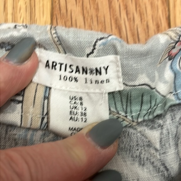 Artisan NY‎ Front Tie Boho Linen Shorts - Picture 2 of 6